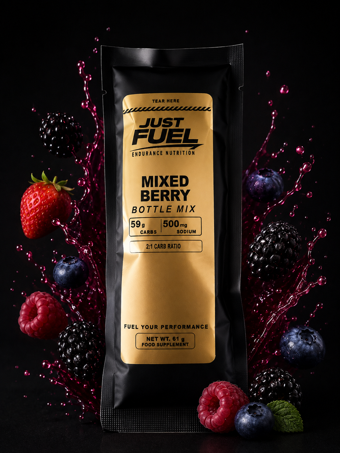 Just Fuel Mixed Berry Bottle Mix sachet