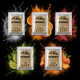 Just Fuel Hydrate electrolyte sachets in assorted flavours
